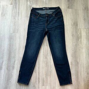 Old Navy Rockstar Jeans Women’s 16 Dark Wash Skinny Mid Rise Ankle Zip Stretch